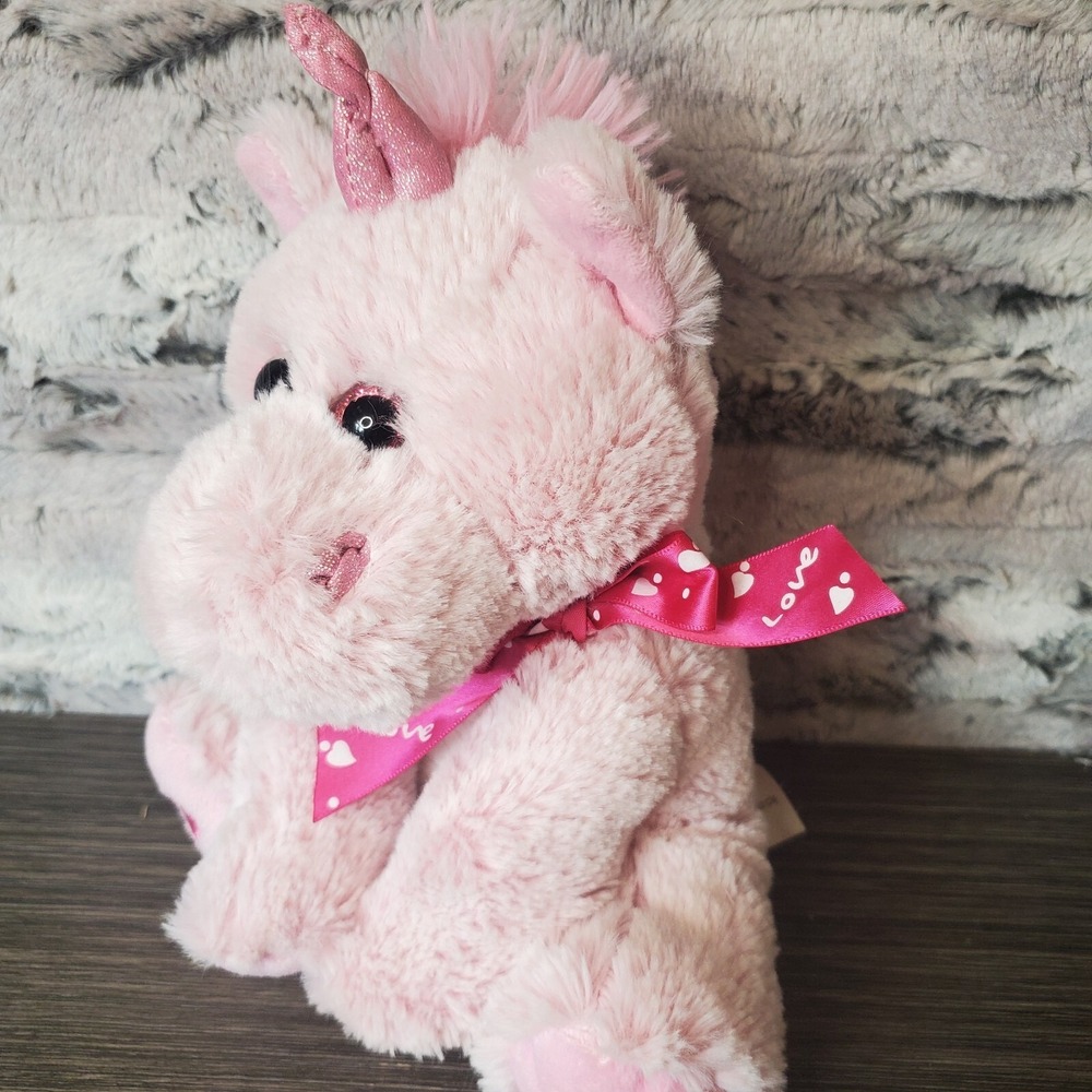 Inter American Products Plush Pink Unicorn 9" 2016 Love‎ Hearts Valentines Day